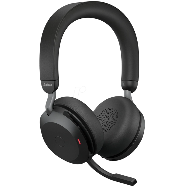 JABRA EVOLVE2 75, Link380a UC Stereo Stand Black, EVOLVE2 75 headset Black UC, Link 380 BT adapter USB-A UC, EVOLVE2 75 Deskstand USB-A,1.2m USB-C to USB-A cable, carry pouch, warranty and warning (safety leaflets)