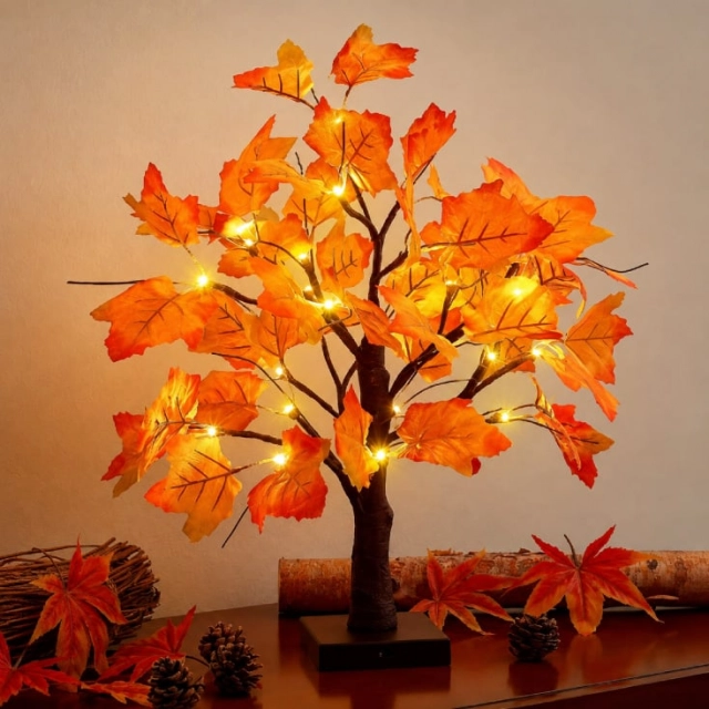 Jesenja LED dekoracija javorovo drvo 24 LED 60 cm ATM02