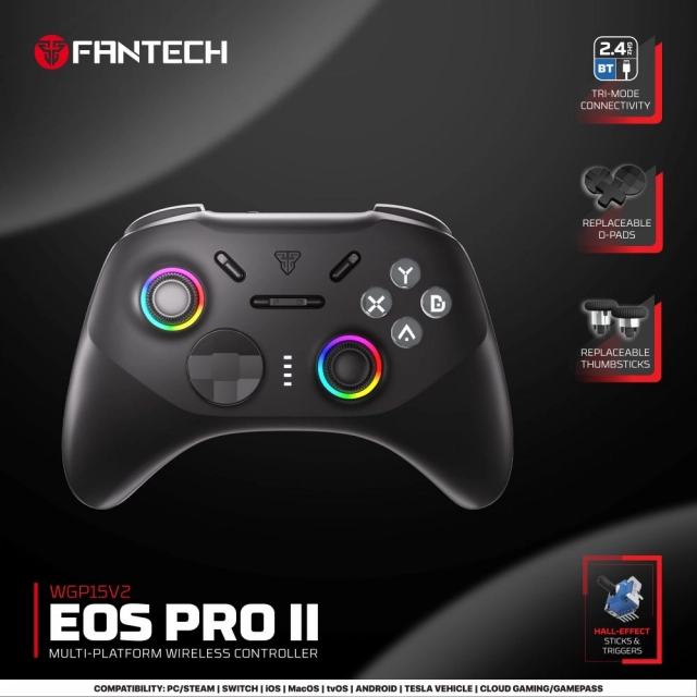 Joypad wireless Fantech WGP15V2 EOS PRO II multiplatform RGB crni