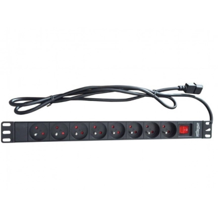 Kabl 230V razvodni PDU panel 19"/1U sa 8 utičnih mesta,1.8m C14 (PDU-8SP-1U-C14)