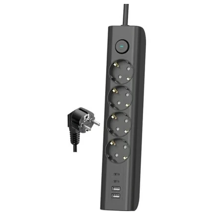 Kabl Elco 13404 5 mesta/2m/2xUSB/2xUSB-C/prekidač/prenaponska zaštita