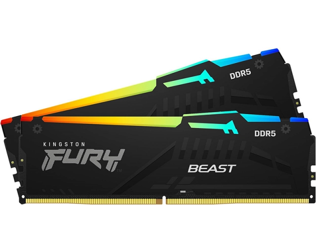 KINGSTON DIMM DDR5 64GB (2x32GB kit) 6000MT/s KF560C30BBEAK2-64 FURY Beast RGB Black EXPO 