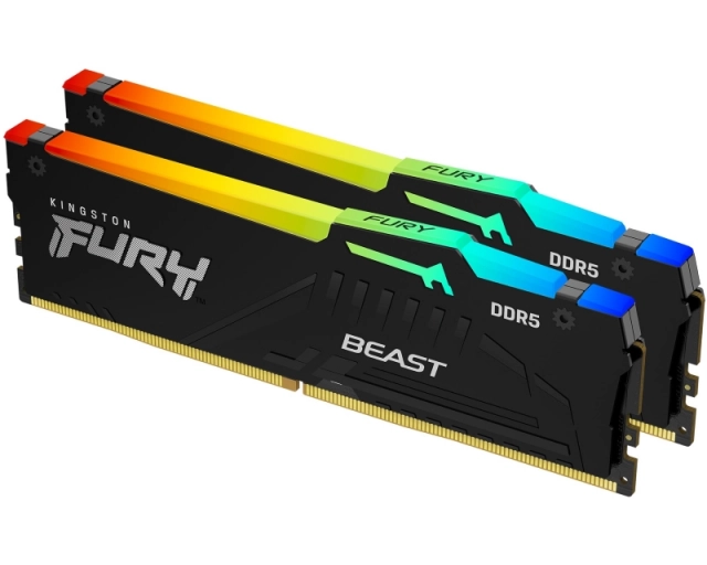 KINGSTON DIMM DDR5 64GB (2x32GB kit) 6400MT/s KF564C32BBEAK2-64 FURY Beast Black RGB EXPO 