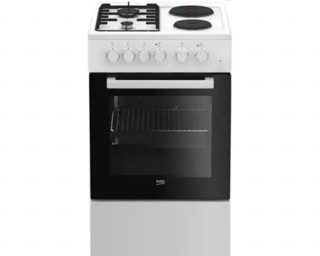 Kombinovani Elektricni sporet Beko FSS 54010 DW/85x50x60/4 funkcije/2 gorionika/2 ringle/60l rerna