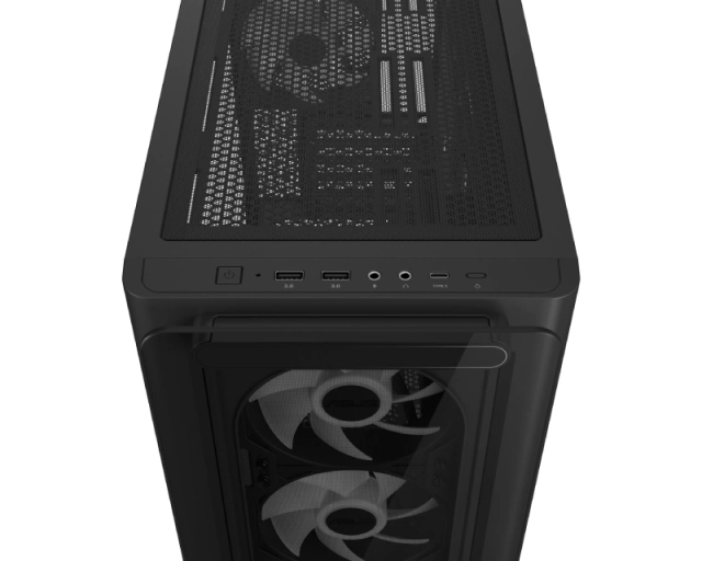 Kućište ASUS A23 PLUS TG ARGB/Micro-ATX/Mini-ITX/kaljeno staklo/no PSU/Crno
