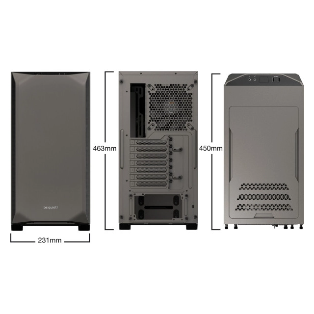 Kućište Midi be quiet! PURE BASE 500 mettalic grey Window