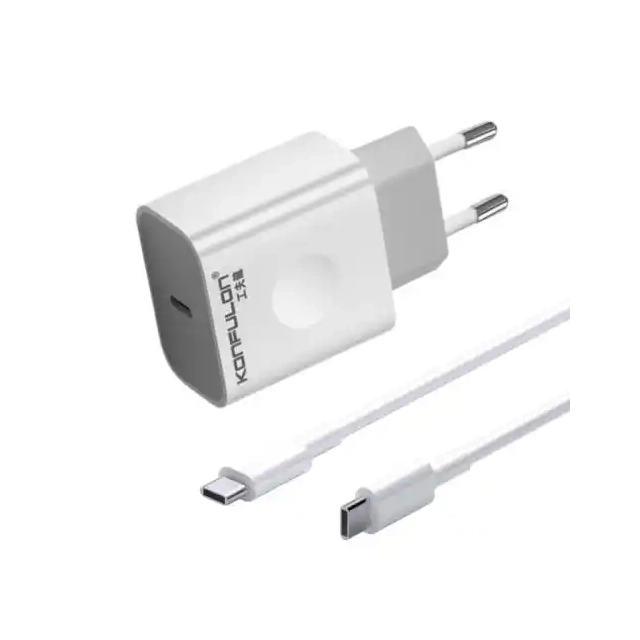 Kućni brzi punjač Konfulon C69D 20W + DC15 Type C KABL
