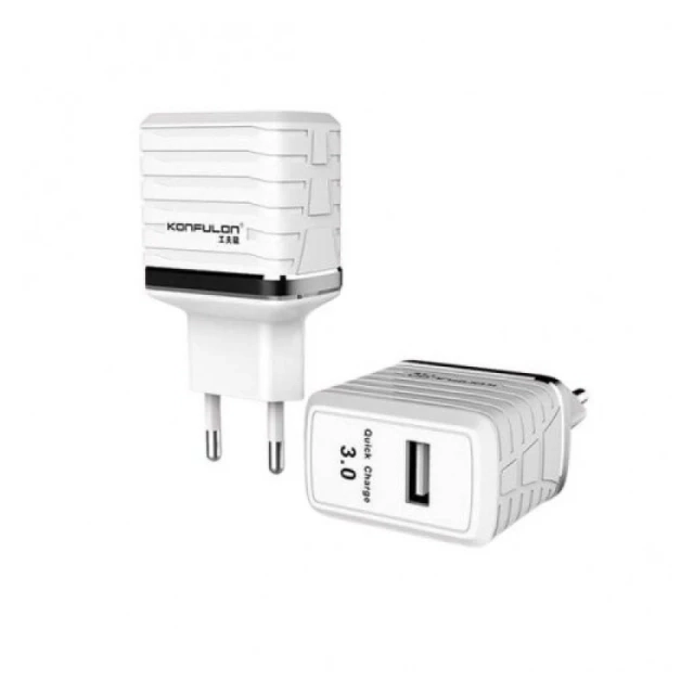 Kućni punjač Konfulon C32Q fast 18W USB-A + kabal USB-C