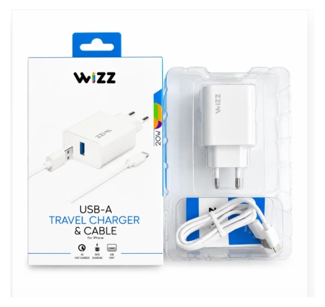 Kućni punjač WIZZ WS301-L Fast 20W USB na lighting sa kablom beli