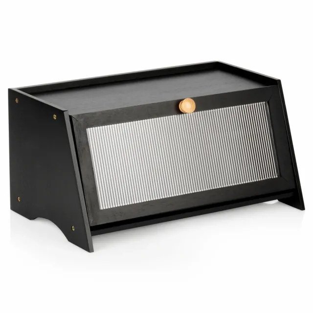 Vilde 229318 - Crna kutija za hleb - bambus 40x25x20cm