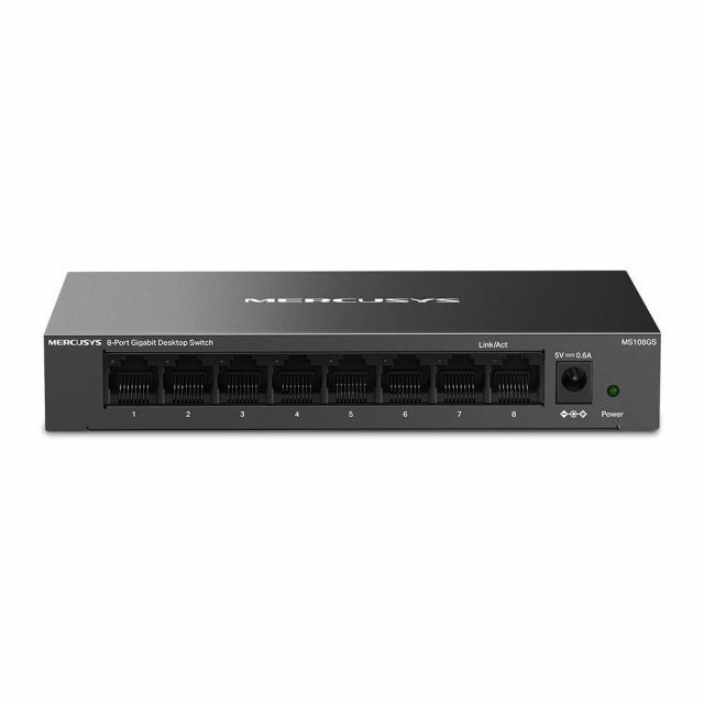 LAN Switch Mercusys MS108GS v1.0, 8port 10/100/1000Mbps Desktop Switch Metal Housing (72857)