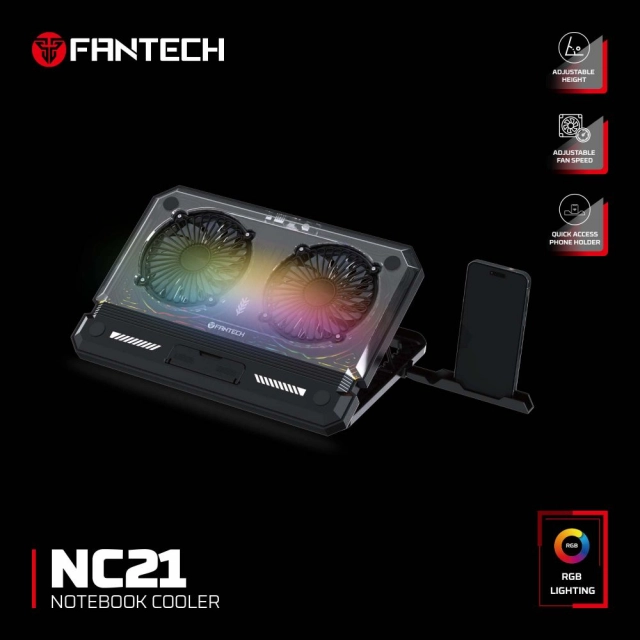 Laptop Cooler Fantech NC21 RGB crni