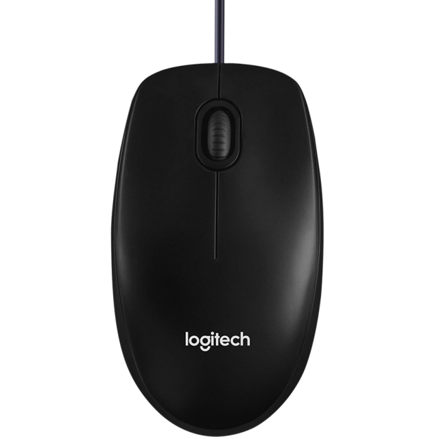 LOGITECH B100 Corded Mouse - BLACK - USB - B2B