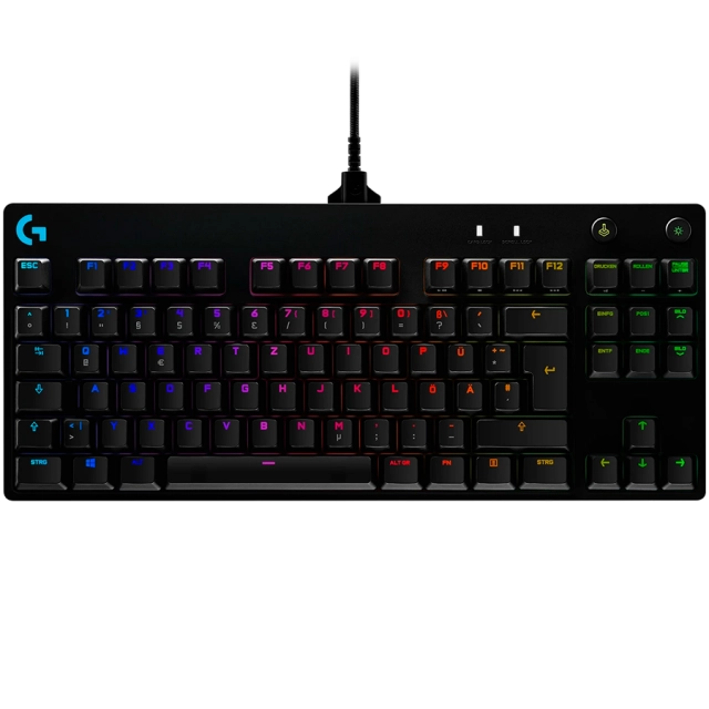 LOGITECH G PRO TKL Corded Mechanical Gaming Keyboard - BLACK - US INT'L - USB - CLICKY