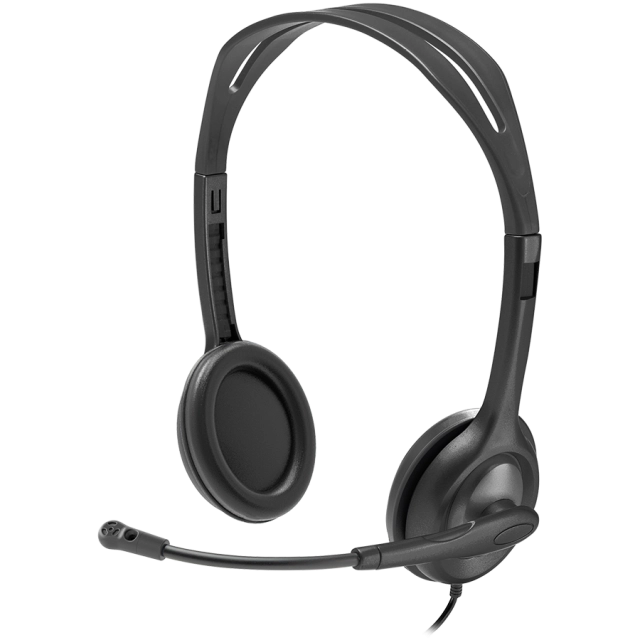 LOGITECH H111 Corded Stereo Headset - BLACK - 3.5 MM