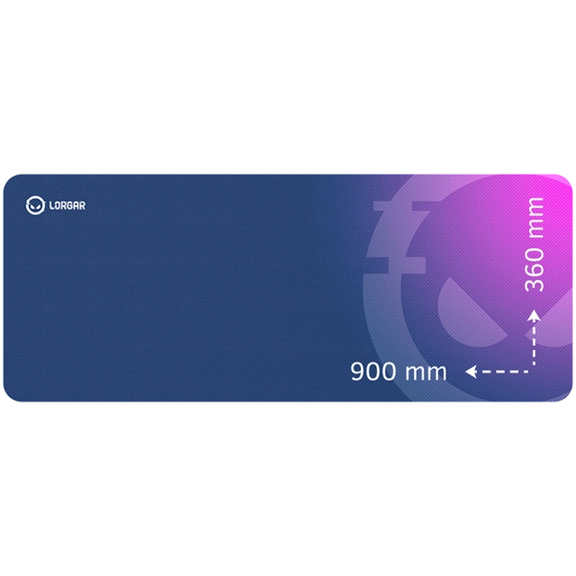 Lorgar Main 139, Gaming mouse pad, High-speed surface, Purple anti-slip rubber base, size: 900mm x 360mm x 3mm, weight 0.6kg