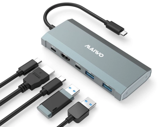 MAIWO USB 3.2 Gen2 x 1 Tip-C 6 u 1 SATA &PCIe NvMe M.2 Kućište sa HDMI/PD/USB , KH1001 