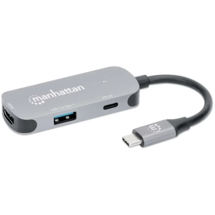 Manhattan USB-C to HDMI (4K@30Hz) 3-in-1 Docking with Power 130707