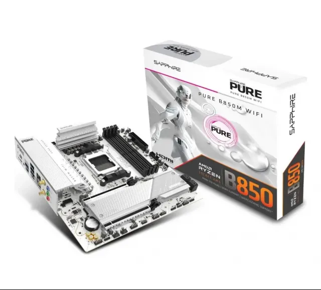 SAPPHIRE AMD B850M AM5 PURE Ryzen R9/R7/R5  4x DDR5 8000MHz