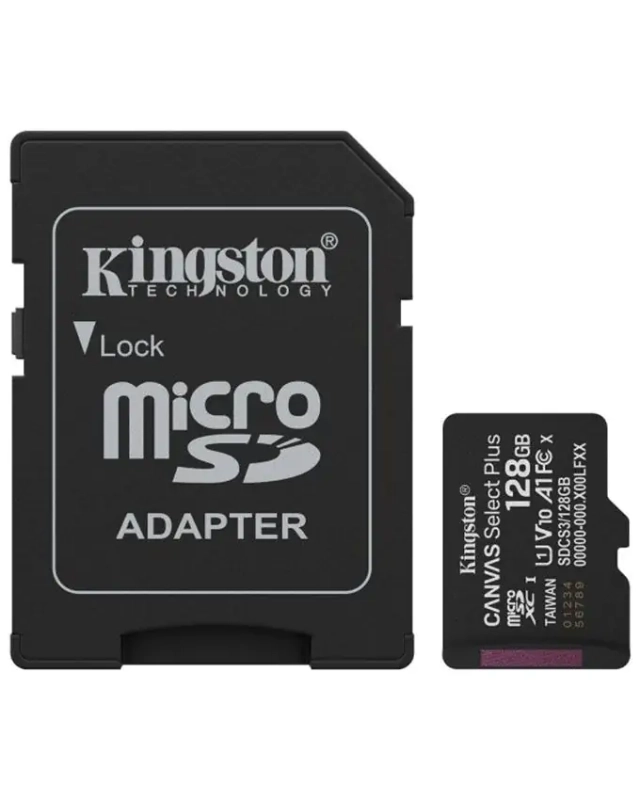 MC MicroSDXC Kingston 128GB Canvas Select Plus G3 150R U1 V10 SDCS3/128G + Adapter
