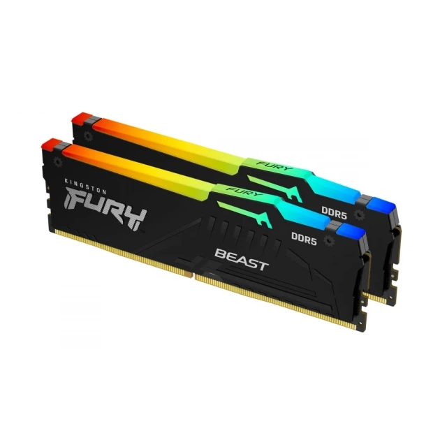 Memorija DDR5 32GB (2x16GB) 6400MHz Kingston Fury Beast RGB KF564C32BBEAK2-32