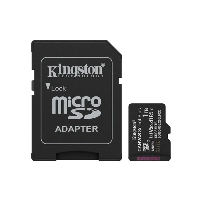 Micro SD Card 1TB Kingston + SD adapter SDCS3/1TB class 10