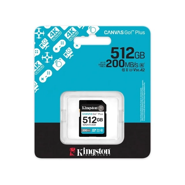 Micro SD Card 512GB Kingston SDG4/512GB class 10 200Mbs/160Mbs