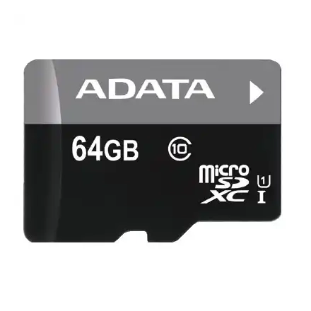 Micro SD Card 64GB AData + SD adapter AUSDX64GUICL10A1-RA1/ class 10