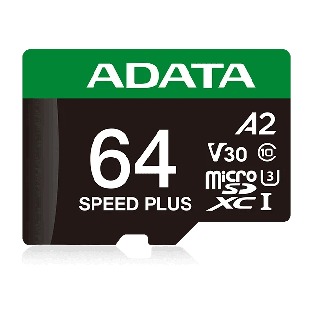 Micro SDXC 64GB A-Data Class 10 + adapter 160/140 MB/s UD64GUI3V30A2SP-RA1