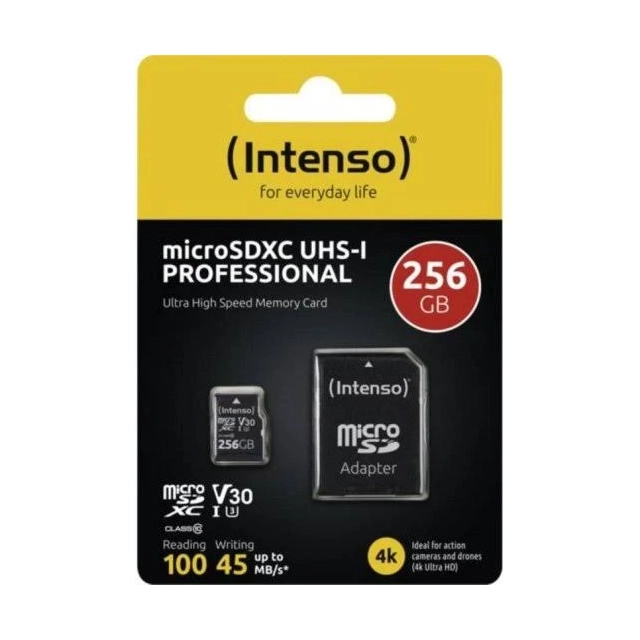 Micro SDXC Intenso 256GB UHS-I Professional 3433492 + adapter