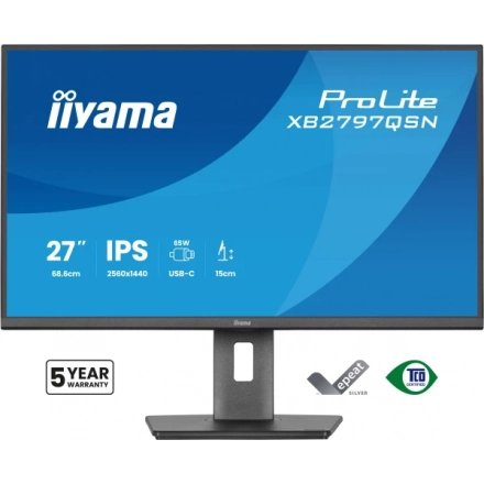 Monitor 27" Iiyama XB2797QSN-B1 IPS 2560x1440/75Hz/1ms/HDMI/DP/USB-C/pivot