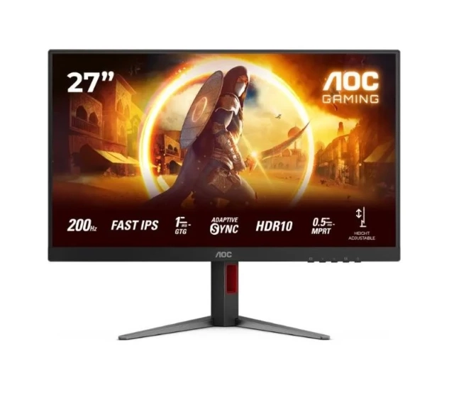 Monitor AOC 27G4HA 27"/IPS/1920x1080/200Hz/1ms GtG/HDMIx2,DP/Gsync/Pivot,visina