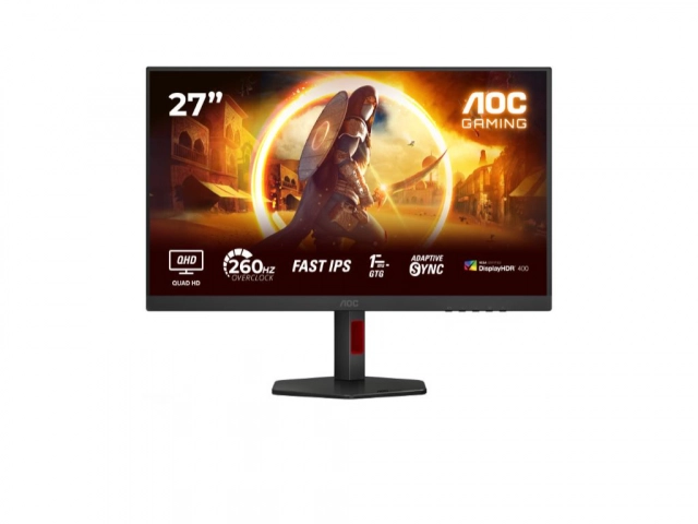 Monitor AOC Q27G4ZR 27"/IPS/2560X1440/260Hz/1ms GtG/HDMIx2,DP/G-sync/VESA/Pivot,Visina/zvucnici/crna