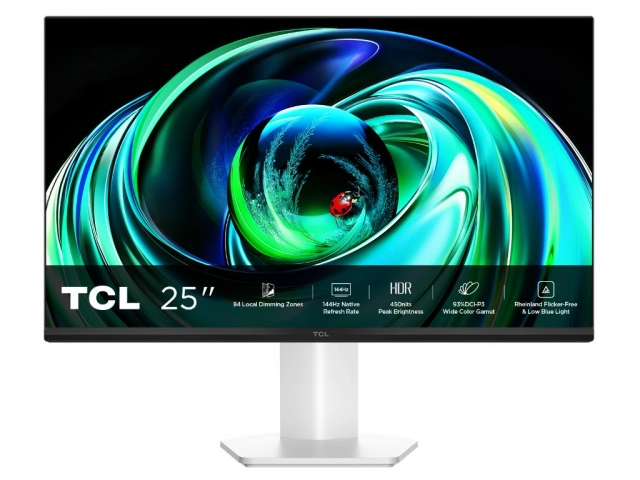 Monitor TCL 25G54 24,5"/IPS MiniLED/1920x1080/144Hz/5ms GtG/VGA,HDMI/VESA/belo-crna