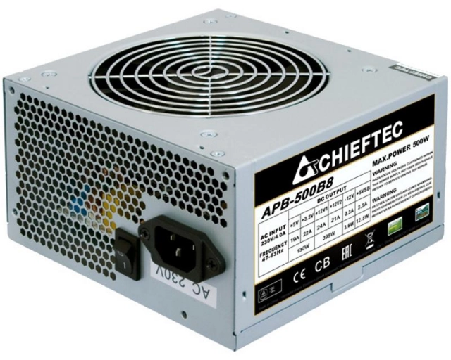 Napajanje 500W Chieftec APB-500B8 12cm Silent Active PFC 80% White bulk