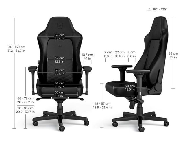 NOBLECHAIRS HERO Gaming stolica crna 