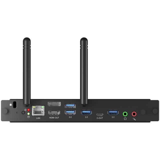 OPS Slot PC-Module with UW5K supported, Low Noise, Intel Core i5-12450H /Intel UHD Graphics /8GB DDR4 Memory, M2 256GB SSD, WiFi6, 1GB LAN, Bluetooth 5.2, 4xUSB3.2, 2xUSB2.0, USB Type-C, DP & HDMI-out, HD Audio, TPM2.0,Microsoft Windows 11 IOT
