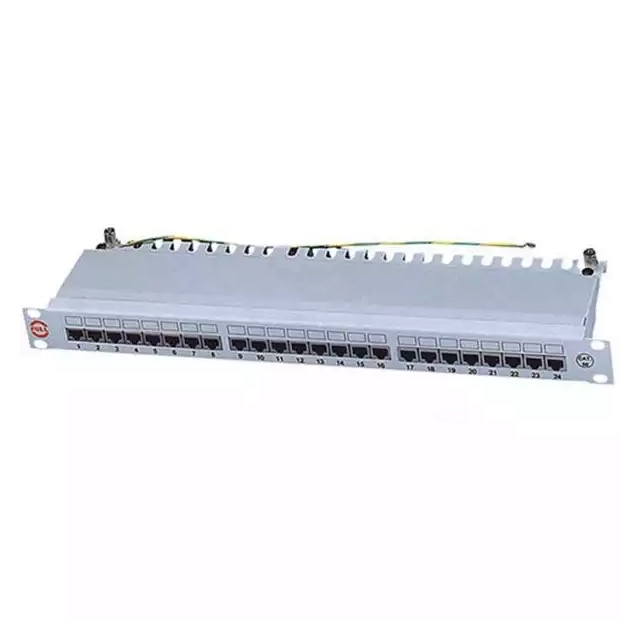 Netiks Patch panel 19/1U sa 24 RJ-45 STP kat. 6A Fully Shielded, Krone LSA, držač kablova sa zadnje