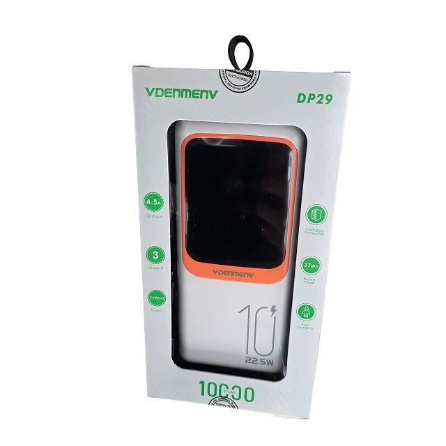 Power bank Denmen DP29 10000Mah 22.5W/1xTypeC/1x USB-A/type C kabal/lighting kabal/beli
