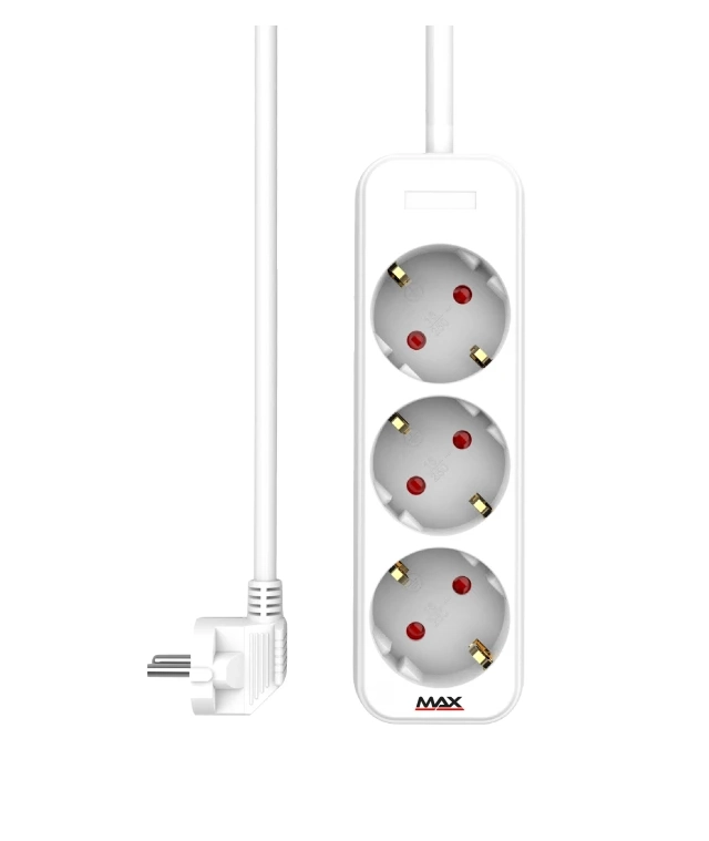 Produžni kabl 3 utičnice 3m Max MPS-103-3M Beli