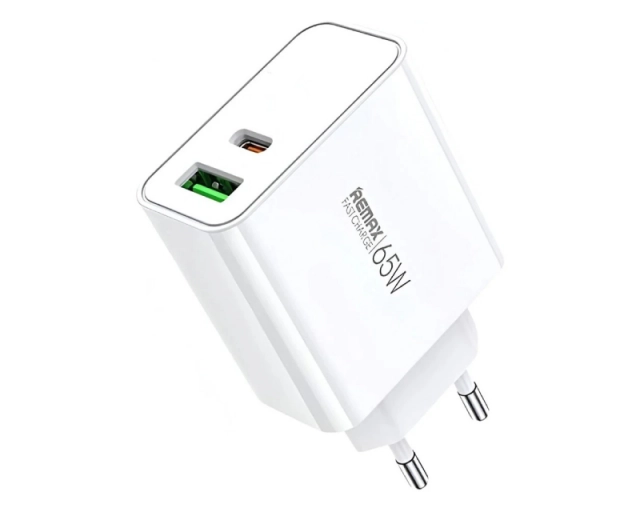 REMAX Strujni Fast punjač Kiddy 1xUSB3.0+1 xTIP C 65W RP-U125, beli 
