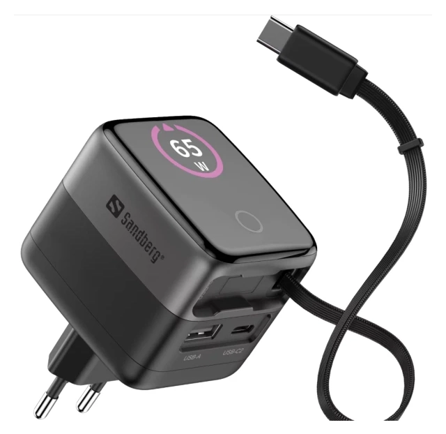 Sandberg 441-74 Charger PD65W Display + Cable