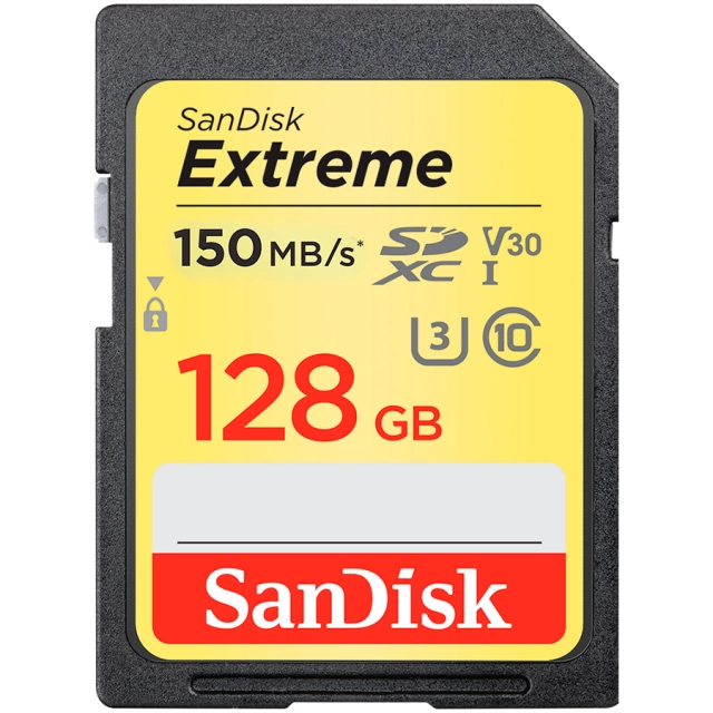 SANDISK Extreme 128GB SDXC Memory Card + 1 year RescuePRO Deluxe up to 180MB/s & 90MB/s Read/Write speeds, UHS-I, Class 10, U3, V30