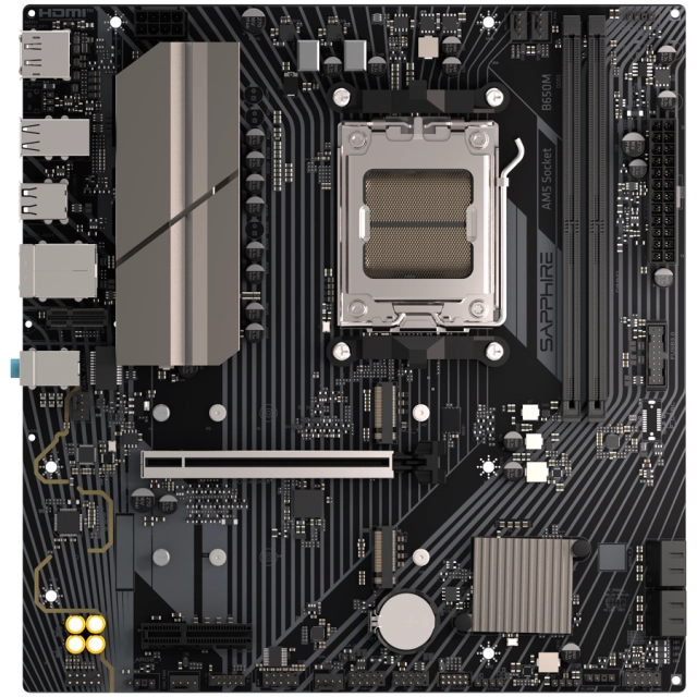 SAPPHIRE AMD B650M-E  AM5 Ryzen R9/R7/R5, 2x DDR5 7600MHz, PCIe 4.0 x16, 1x M.2 Gen5, 1x M.2 Gen4, LAN 2.5 Gbps, Micro-ATX