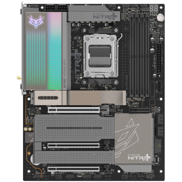SAPPHIRE AMD X870E AM5 NITRO+ Ryzen R9/R7, 4x DDR5 8400MHz, PCIE 5, 2x M.2 Gen5, 2x M.2 Gen4, LAN Gbps, WIFI7, USB, ATX