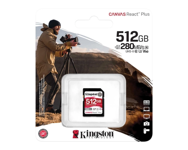 SD Card 512GB Kingston SDR2V6/512GB class 10 HD/2K/4K 280Mbs/150MBs