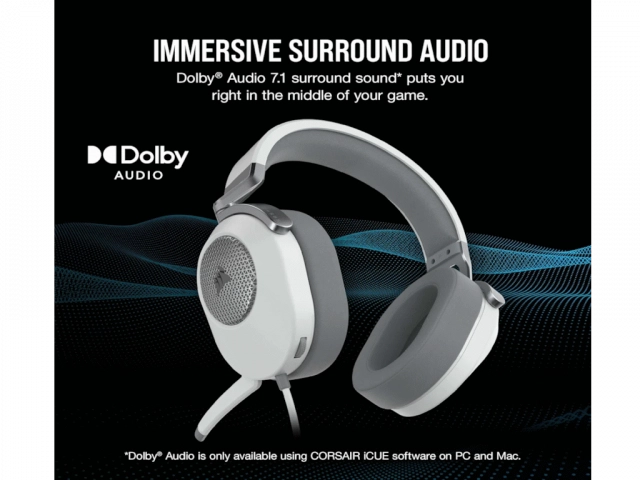Slušalice CORSAIR HS65 SURROUND ŽICNE/CA-9011271-EU/bela