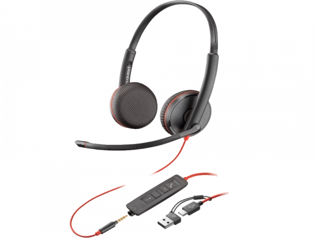 HP PSG Slušalice HP Poly Blackwire 3225 Stereo USB-C Headset +3.5mm Plug +USB-C/A Adapter/8X229AA/crna