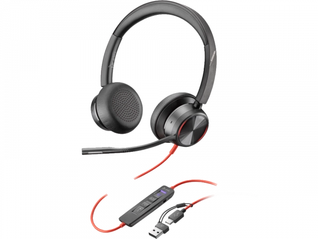 Slušalice HP Poly Blackwire 8225 Stereo/Hibrid ANC/AFence/USB-C+USB-C/A Adapter/8X223AA/crna