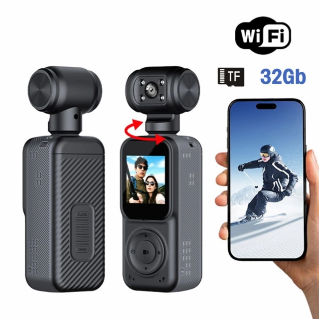 Smart kamera Q5 2k sa memorijskom karticom 32Gb crna